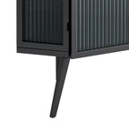 Armoire à linge d'angle au sol avec porte en verre trempé, dimensions : 56,5 cm (L) x 42 cm (P) x 80 cm (H)