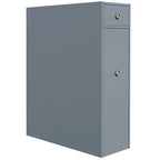 HOMCOM Organisateur de sol gris pour salle de bain, meuble de rangement étroit et peu encombrant, porte-papier toilette avec tiroirs