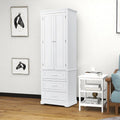 Armoire de rangement haute minimaliste standard autoportante pour salle de bain, avec un placard et 3 tiroirs