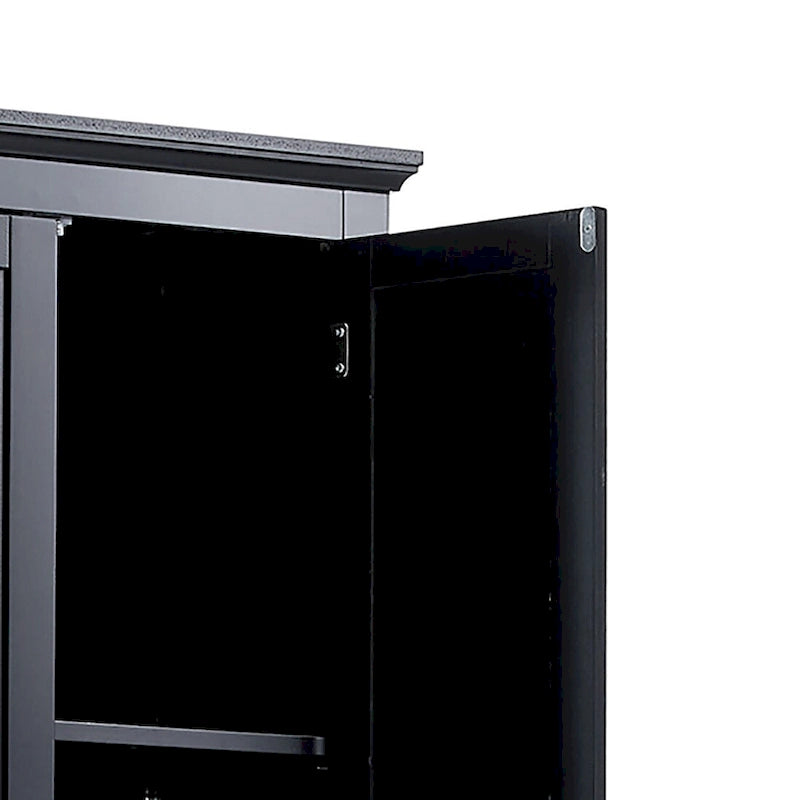 Armoire de rangement haute minimaliste standard autoportante pour salle de bain, avec un placard et 3 tiroirs