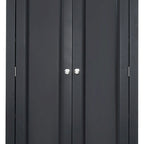 Armoire de rangement haute minimaliste standard autoportante pour salle de bain, avec un placard et 3 tiroirs