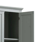 Armoire de rangement haute minimaliste standard autoportante pour salle de bain, avec un placard et 3 tiroirs