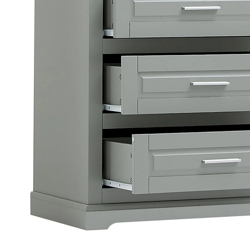 Armoire de rangement haute minimaliste standard autoportante pour salle de bain, avec un placard et 3 tiroirs