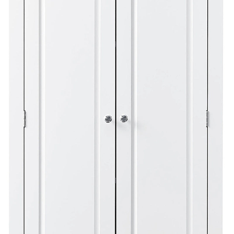 Armoire de rangement haute minimaliste standard autoportante pour salle de bain, avec un placard et 3 tiroirs