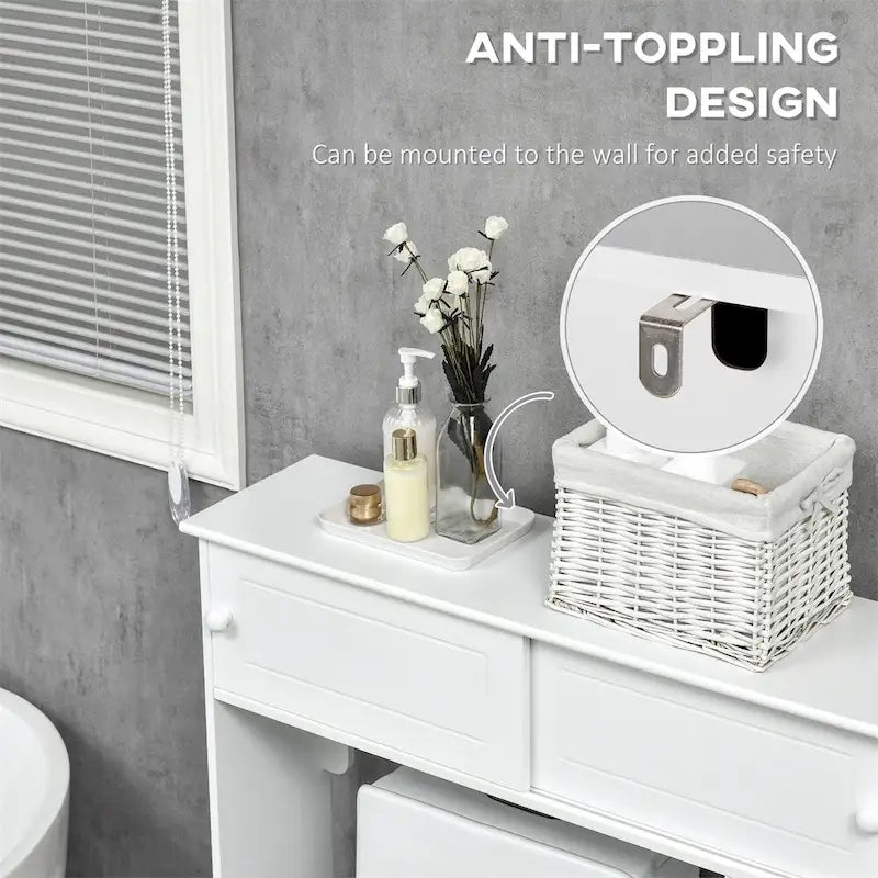 Meuble de salle de bain à poser au-dessus des toilettes, meuble de rangement de salle de bain autoportant