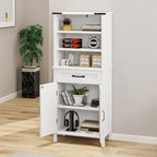 Armoire de rangement Moasis 58 pouces de haut pour salle de bain, avec portes et étagères