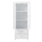 Armoire de rangement haute à deux tiroirs pour salle de bain/bureau - 24 x 62,5