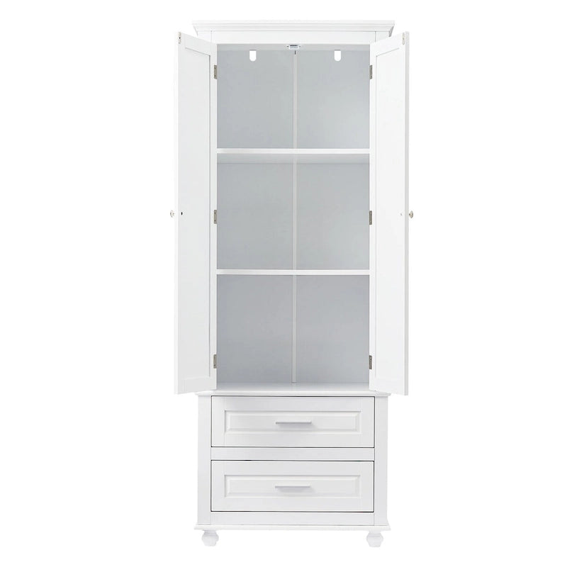 Armoire de rangement haute à deux tiroirs pour salle de bain/bureau - 24 x 62,5