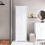 Armoire de rangement de 70 cm de haut avec portes et trois tiroirs pour salle de bain/bureau