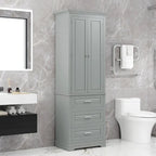 Armoire de rangement de 70 cm de haut avec portes et trois tiroirs pour salle de bain/bureau