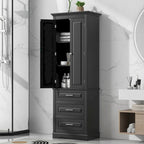 Armoire de rangement de 70 cm de haut avec portes et trois tiroirs pour salle de bain/bureau