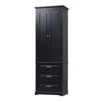 Armoire de rangement de 70 cm de haut avec portes et trois tiroirs pour salle de bain/bureau