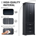Armoire de rangement de 70 cm de haut avec portes et trois tiroirs pour salle de bain/bureau