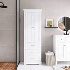 Armoire de rangement de 70 cm de haut avec portes et trois tiroirs pour salle de bain/bureau