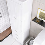 Armoire de rangement de 70 cm de haut avec portes et trois tiroirs pour salle de bain/bureau