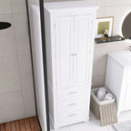 Armoire de rangement de 70 cm de haut avec portes et trois tiroirs pour salle de bain/bureau