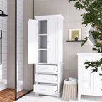 Armoire de rangement de 70 cm de haut avec portes et trois tiroirs pour salle de bain/bureau