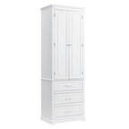Armoire de rangement de 70 cm de haut avec portes et trois tiroirs pour salle de bain/bureau