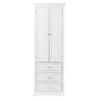 Armoire de rangement de 70 cm de haut avec portes et trois tiroirs pour salle de bain/bureau