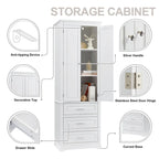 Armoire de rangement de 70 cm de haut avec portes et trois tiroirs pour salle de bain/bureau