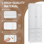 Armoire de rangement de 70 cm de haut avec portes et trois tiroirs pour salle de bain/bureau