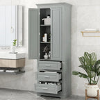 Armoire de rangement de 70 cm de haut avec portes et trois tiroirs pour salle de bain/bureau
