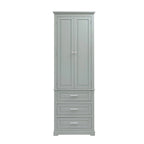 Armoire de rangement de 70 cm de haut avec portes et trois tiroirs pour salle de bain/bureau