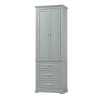 Armoire de rangement de 70 cm de haut avec portes et trois tiroirs pour salle de bain/bureau