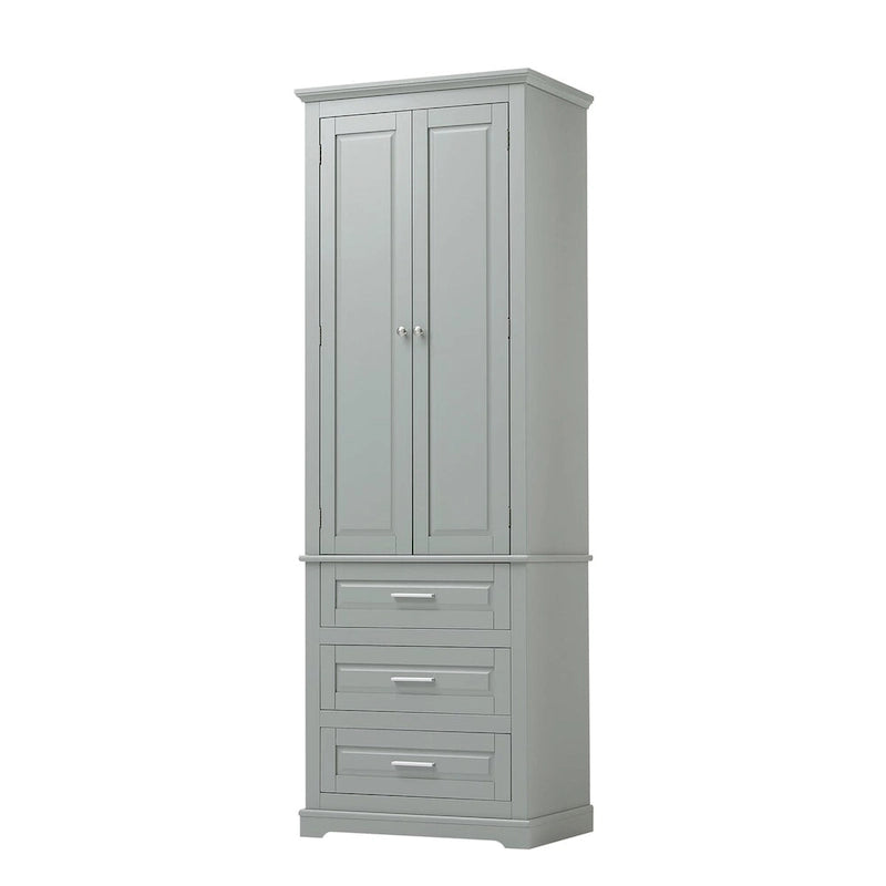 Armoire de rangement de 70 cm de haut avec portes et trois tiroirs pour salle de bain/bureau