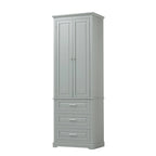 Armoire de rangement de 70 cm de haut avec portes et trois tiroirs pour salle de bain/bureau
