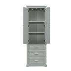 Armoire de rangement de 70 cm de haut avec portes et trois tiroirs pour salle de bain/bureau