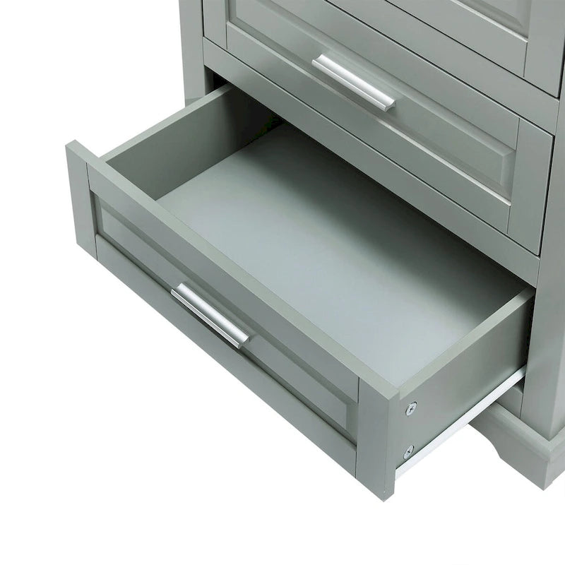 Armoire de rangement de 70 cm de haut avec portes et trois tiroirs pour salle de bain/bureau