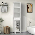 Armoire de rangement de salle de bain en bois de 65 cm de hauteur avec une porte et des étagères
