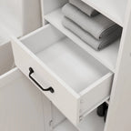 Armoire de rangement de salle de bain en bois de 65 cm de hauteur avec une porte et des étagères
