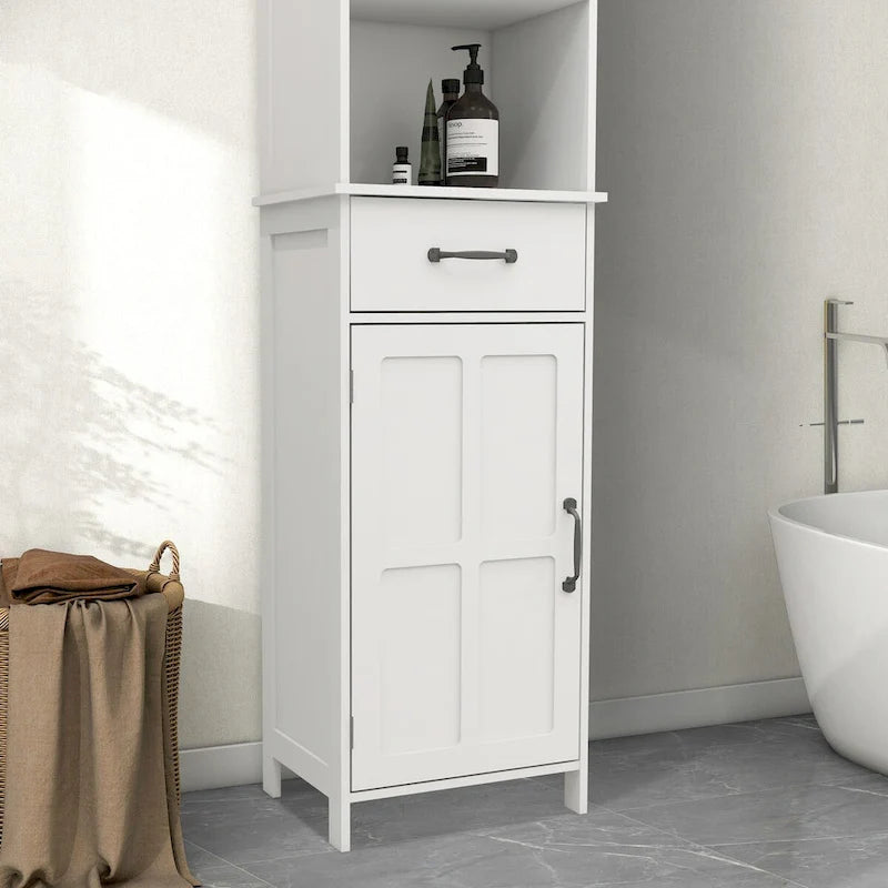 Armoire de rangement de salle de bain en bois de 65 cm de hauteur avec une porte et des étagères