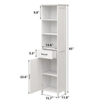 Armoire de rangement de salle de bain en bois de 65 cm de hauteur avec une porte et des étagères