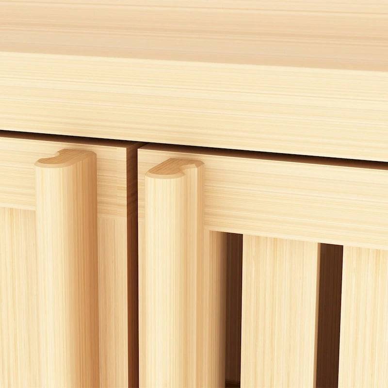 Meuble de salle de bain en bois de 81 cm de haut, à 2 portes, de couleur neutre, avec étagère intérieure