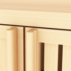 Meuble de salle de bain en bois de 81 cm de haut, à 2 portes, de couleur neutre, avec étagère intérieure