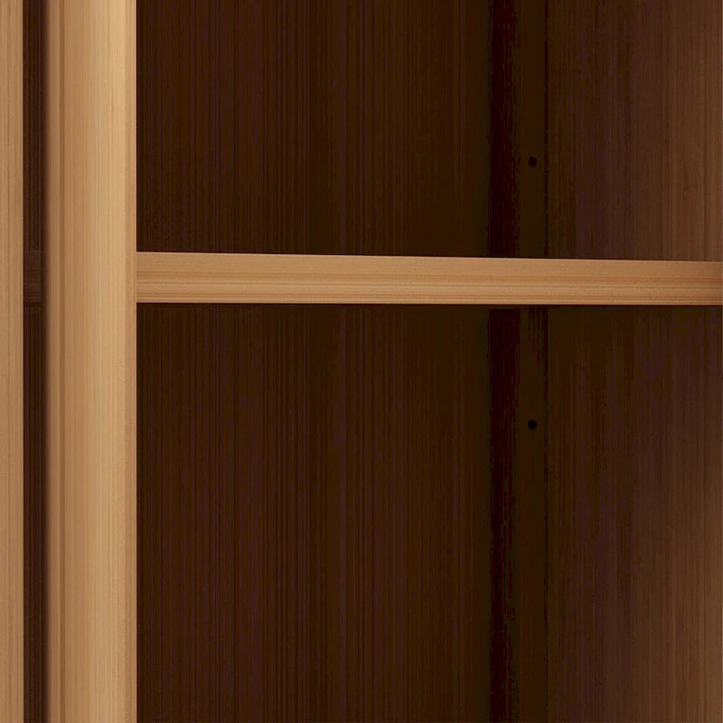 Meuble de salle de bain en bois de 81 cm de haut, à 2 portes, de couleur neutre, avec étagère intérieure