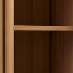 Meuble de salle de bain en bois de 81 cm de haut, à 2 portes, de couleur neutre, avec étagère intérieure