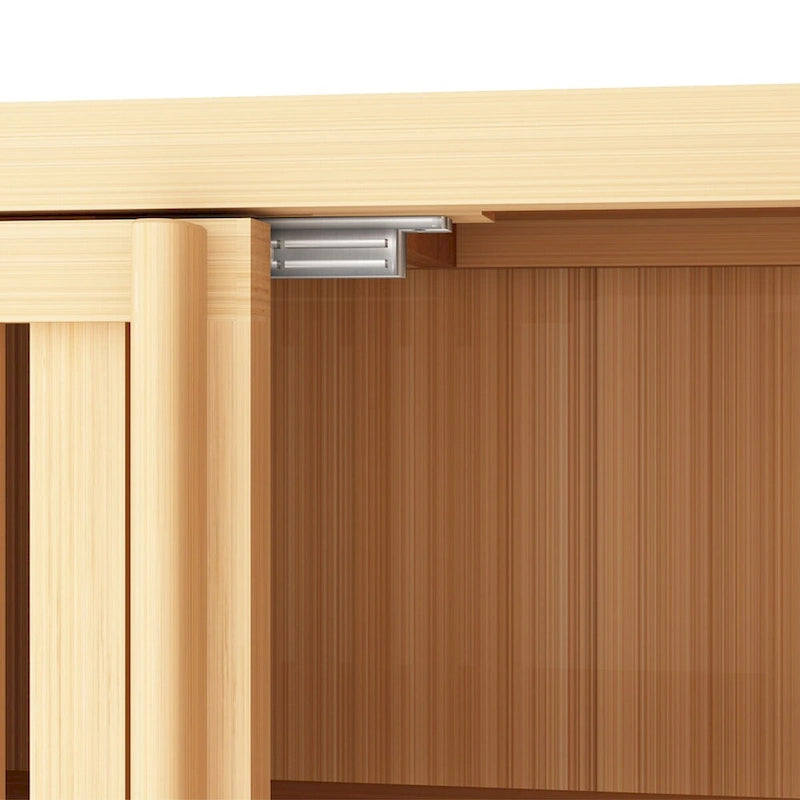 Meuble de salle de bain en bois de 81 cm de haut, à 2 portes, de couleur neutre, avec étagère intérieure