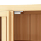 Meuble de salle de bain en bois de 81 cm de haut, à 2 portes, de couleur neutre, avec étagère intérieure