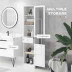 Armoire de rangement étroite pour salle de bain, armoire haute pour salle de bain, colonne à linge étroite