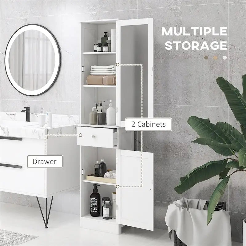 Armoire de rangement étroite pour salle de bain, armoire haute pour salle de bain, colonne à linge étroite