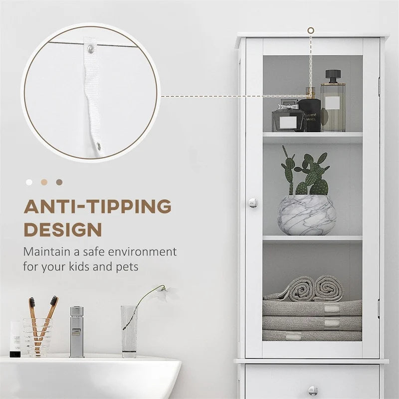 Armoire de rangement étroite pour salle de bain, armoire haute pour salle de bain, colonne à linge étroite