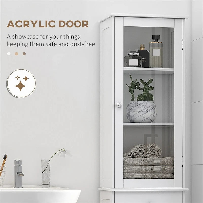 Armoire de rangement étroite pour salle de bain, armoire haute pour salle de bain, colonne à linge étroite