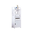 Armoire de rangement au sol pour salle de bain, blanche