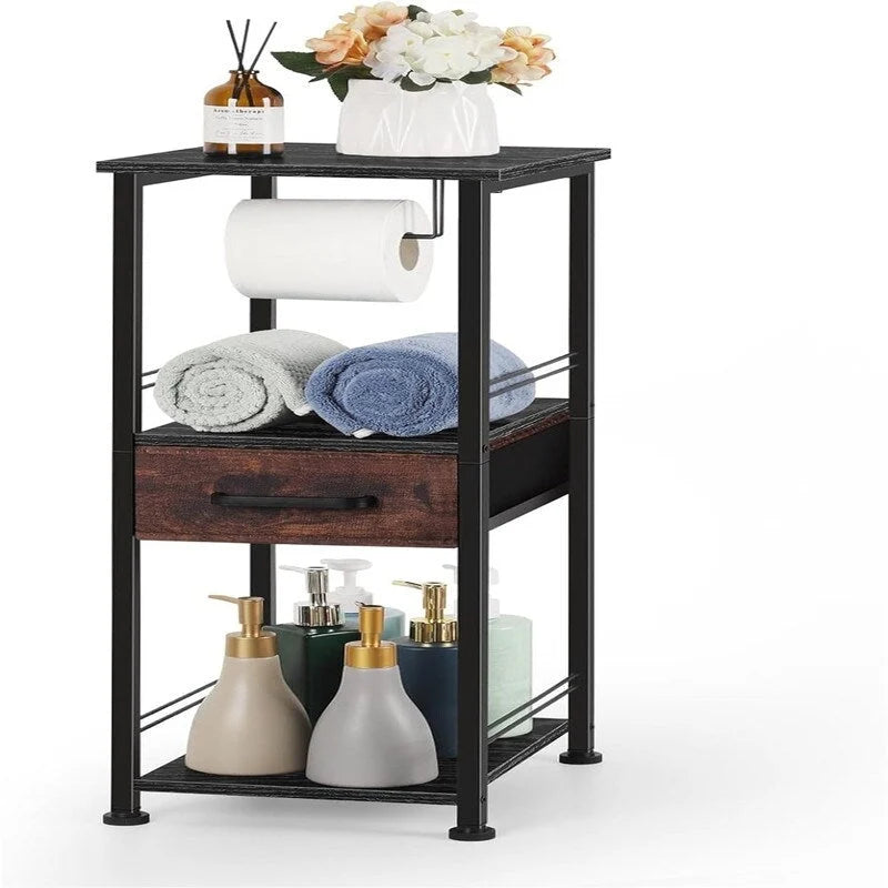 Étagère de rangement pour petite salle de bain, 3 niveaux, pour serviettes - 26 cm (P) x 30 cm (L) x 71 cm (H)