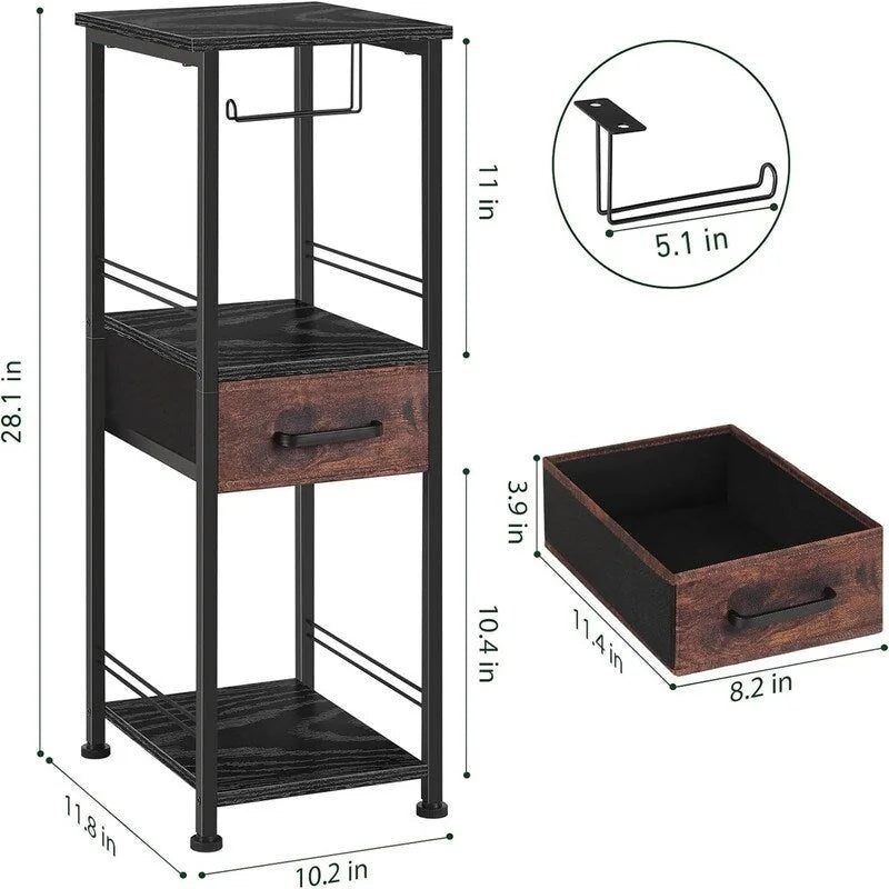Étagère de rangement pour petite salle de bain, 3 niveaux, pour serviettes - 26 cm (P) x 30 cm (L) x 71 cm (H)