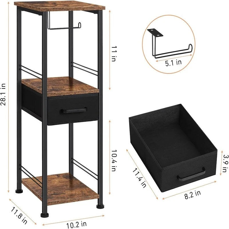 Étagère de rangement pour petite salle de bain, 3 niveaux, pour serviettes - 26 cm (P) x 30 cm (L) x 71 cm (H)